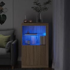Petromila vidaXL Bočná skrinka s LED svetlami dub sonoma kompozitné drevo