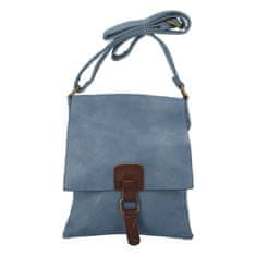 Paolo Bags Praktická dámska koženková crossbody Ariel, svetlo modrá