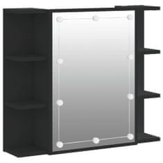 Petromila vidaXL Zrkadlová skrinka s LED čierna 70x16,5x60 cm