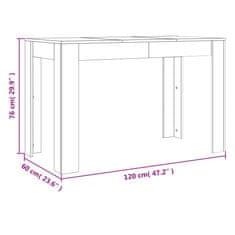 Petromila vidaXL Jedálenský stôl hnedý dub 120x60x76 cm kompozitné drevo