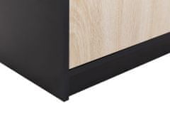 Beliani 2-dverová skrinka 117 cm čierna/svetlé drevo ZEHNA