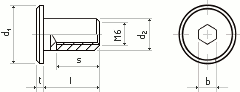 STREFA Matrica kĺbu. PL.HL. 15 M6x12 ZB 8 um - ZB min. 8 mikro - balenie 500 ks