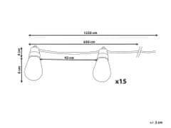 Beliani Vonkajšia inteligentná LED svetelná reťaz s 15 žiarovkami a aplikáciou teplá biela ITILLEQ