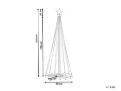 Beliani Vianočný stromček s viacfarebnými inteligentnými LED svetielkami a aplikáciou 210 cm IKAMIUT