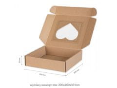 sarcia.eu Štvorcová dávkovacia škatuľa s okienkom v tvare srdca, darčeková škatuľa 20x20x5 cm x5