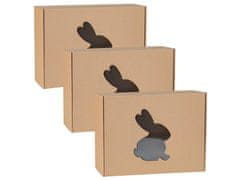 sarcia.eu Obdĺžniková krabička s okienkom zajacom, darčeková krabička 45x30x10 cm x3