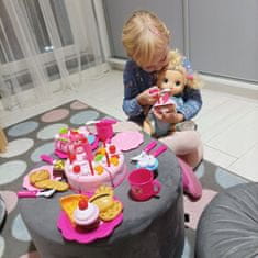 Kruzzel  22437 Detská plastová narodeninová torta ružová 80 dielov