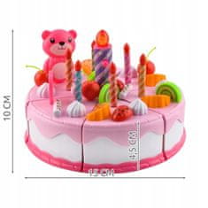 Kruzzel  22437 Detská plastová narodeninová torta ružová 80 dielov