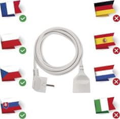 EMOS Prodlužovací kabel 3 m / 1 zásuvka / bílý / PVC / 1,5 mm2