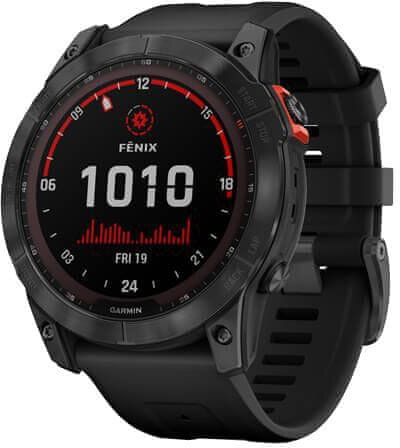 Garmin Fenix 7X Solar Gray/ Black Silicone Band