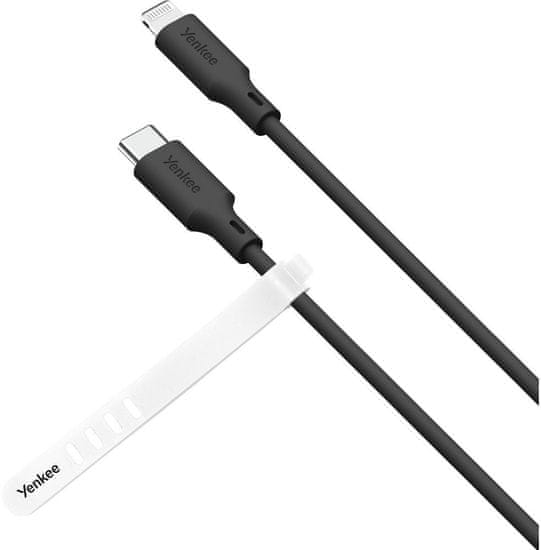 Yenkee kábel YCU 635 BK SILIC USB-C - Lightning, MFi, 1.5m, čierna