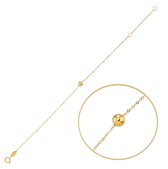 MINET Zlatý náramok s guličkou Au 585/1000 0,40g