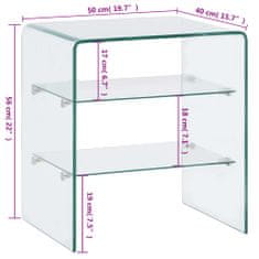 Vidaxl Konferenčný stolík 50x40x56 cm, tvrdené sklo