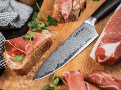 Böker Manufaktur 130951DAM Chef Knife šéfkuchársky nôž 14,5 cm, damašek, dubové drevo