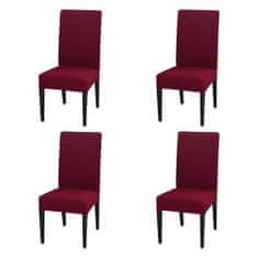 HOME & MARKER® Elastické prateľné viacfarebné poťahy na stoličky (4 ks) – bordová | CHAIRGLAM