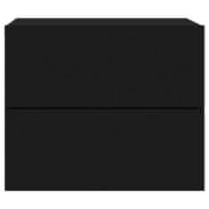 Petromila vidaXL Nástenná nočná skrinka s LED osvetlením čierna