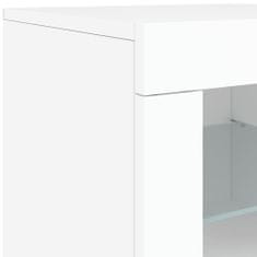 Petromila vidaXL Bočné stolíky s LED svetlami 2 ks biele kompozitné drevo