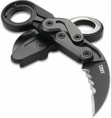 CRKT CR-4040V PROVOKE VEFF SERRATIONS vreckový nôž - karambit 6 cm, čierna, hliník