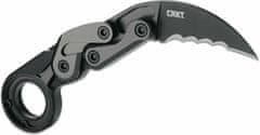 CRKT CR-4040V PROVOKE VEFF SERRATIONS vreckový nôž - karambit 6 cm, čierna, hliník