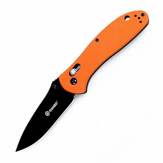 Ganzo Knife G7393-OR vreckový nôž 8,7 cm, čierna, oranžová, G10