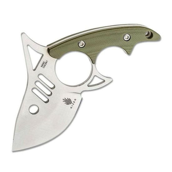 Kizer 1043N1 The Shark Tooth Green pevný nôž 7 cm, zelená, G10