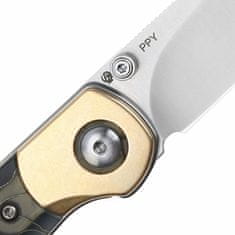 Kizer Ki3587A1 PPY vreckový nôž 8,3 cm, mosadz a Raffir (kompozit)