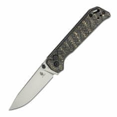 Kizer Ki4458.2BA4 Begleiter 2 FAT Carbon vreckový nôž 8,6 cm, čierna, žltá, uhlíkové vlákno