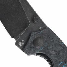 Kizer Ki4593A2 Towser K Black vreckový nôž 8,6 cm, čierny Stonewash, čierno-modrá, FAT Carbon