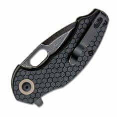 Kizer V3477C2 Roach Mini Black vreckový nôž 7,6 cm, Black Stonewash, celočierna, G10