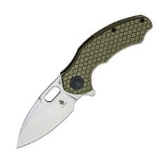 Kizer V3477C1 Roach Mini Olive Green vreckový nôž 7,6 cm, Stonewash, zelená, G10