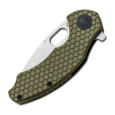 Kizer V3477C1 Roach Mini Olive Green vreckový nôž 7,6 cm, Stonewash, zelená, G10