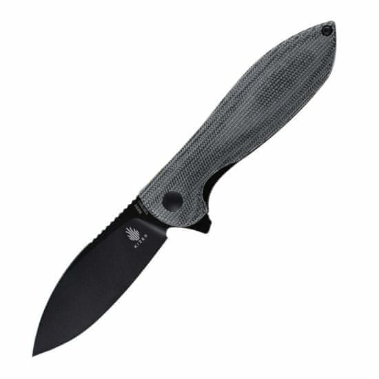 Kizer V3579N1 Infinity Black vreckový nôž 7,3 cm, celočierna, Micarta