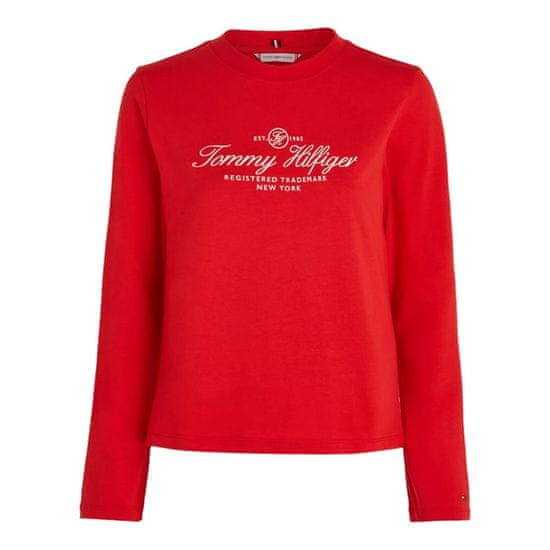 Tommy Hilfiger Tričko červená M SCRIPT C-NK LS