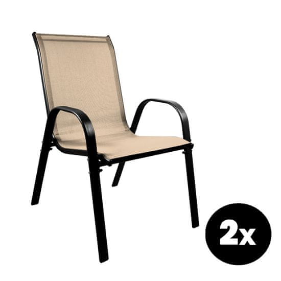 Aga 2x Záhradné stoličky MR4400BE-2 Béžová