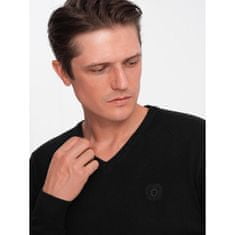 OMBRE Pánsky sveter s výstrihom do V V1 OM-SWBS-0107 čierny MDN124131 XL