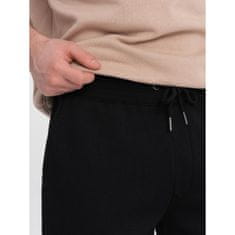 OMBRE Pánske tepláky s prešívaním a zipsom na nohaviciach V1 OM-PASK-0147 čierna MDN124161 S