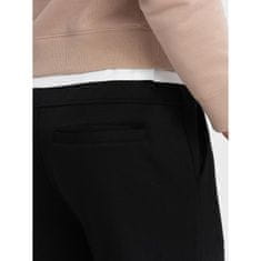 OMBRE Pánske tepláky s prešívaním a zipsom na nohaviciach V1 OM-PASK-0147 čierna MDN124161 S