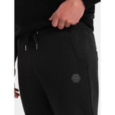 OMBRE Pánske tepláky s prešívaním na nohaviciach V1 OM-PASK-0128 čierna MDN124165 XL