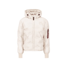 Alpha Industries  Zimná bunda Hooded Logo Puffer Biela L