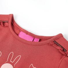 Vidaxl Detské tričko s dlhými rukávmi pálené ružové 140
