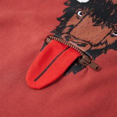 Vidaxl Detská mikina s kapucňou pálená červená 128