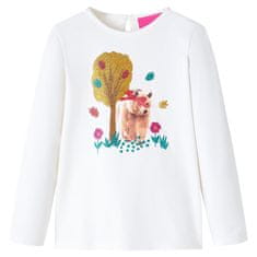 Vidaxl Detské tričko s dlhými rukávmi farba ľanu 116