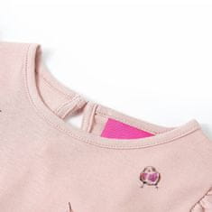 Vidaxl Detské tričko s dlhými rukávmi ružové 128