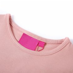 Vidaxl Detské tričko s dlhými rukávmi svetloružové 116