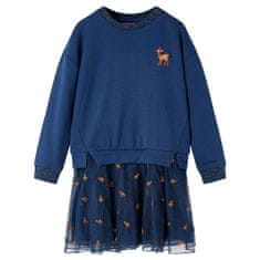 Vidaxl Detské šaty s dlhým rukávom námornícke modré 92