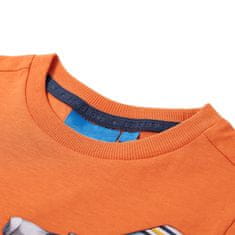 Vidaxl Detské tričko s dlhými rukávmi tmavooranžové 128