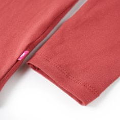 Vidaxl Detské tričko s dlhými rukávmi pálené ružové 128