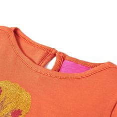 Vidaxl Detské tričko s dlhými rukávmi pálené oranžové 128