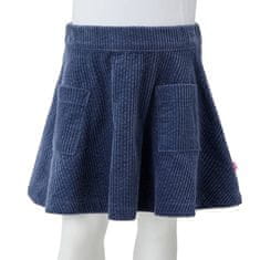Vidaxl Detská menčestrová sukňa s vreckami námornícka modrá 116
