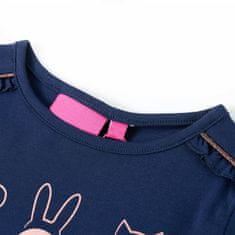 Vidaxl Detské tričko s dlhými rukávmi námornícke 128